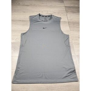 Nike Pro Shirt Mens XL Slim Gray Black Dri-FIT Sleeveless Tank Top Athletic